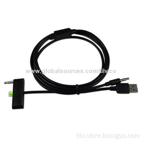 3.5mm car aux audio adapter cable for iPhone 5, supports charger & sync